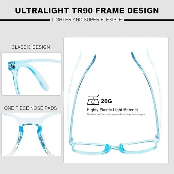 Dervin Clear Lens Square Sunglasses - Image 5