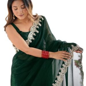 Shimmer Chiffon Sequence Embroidery saree