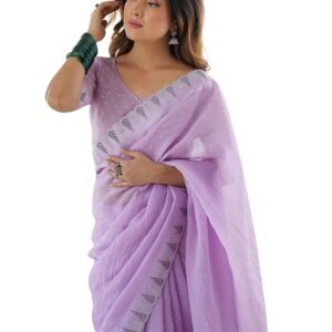 Shimmer Chiffon Sequence Embroidery saree
