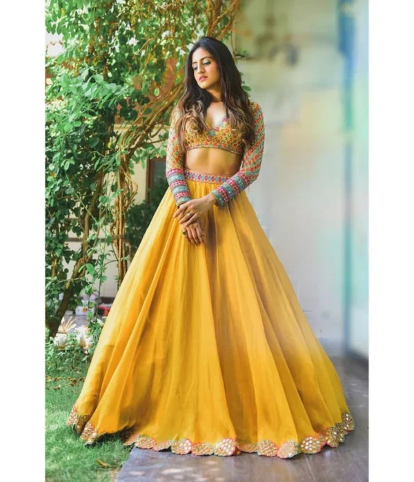 YELLOW COLOR LEHENGA CHOLI - Image 3