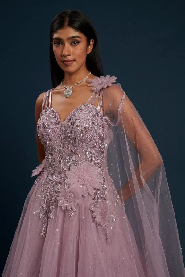 Cocktail Gown with Bead Work