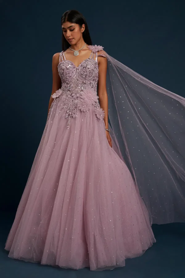 Cocktail Gown with Bead Work - Image 4