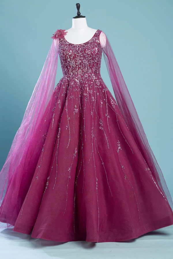 Indowestern Gown with Sequins Work
