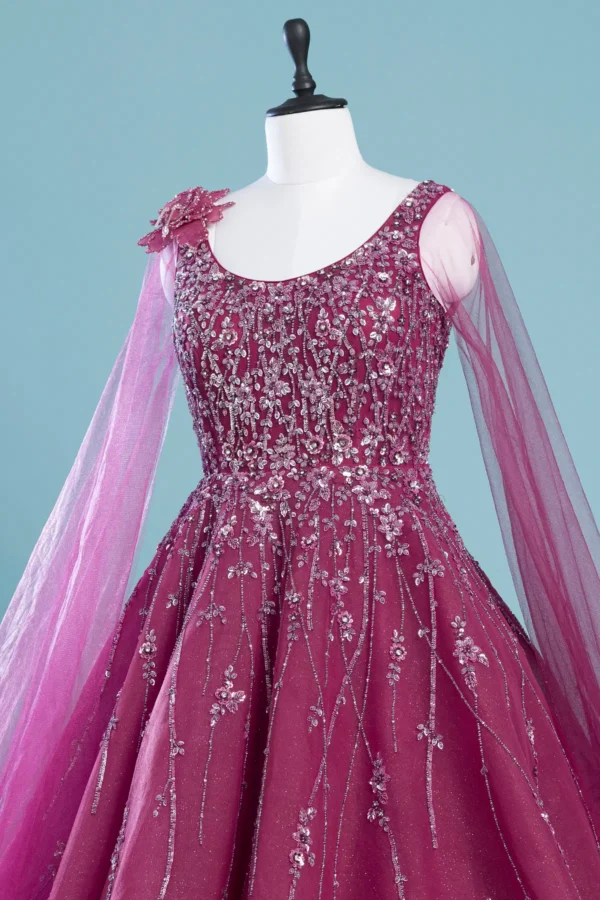 Indowestern Gown with Sequins Work - Image 4