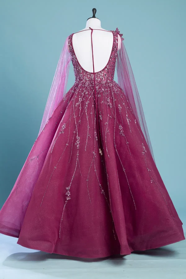 Indowestern Gown with Sequins Work - Image 2